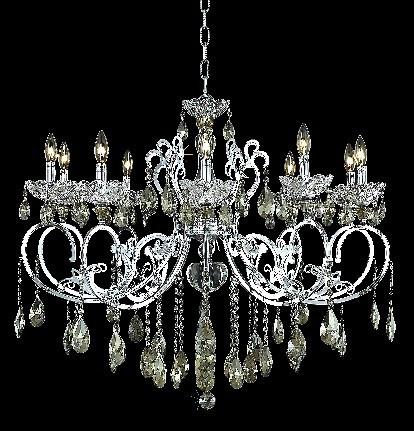 C121-2830D36C-GT/RC By Elegant Lighting Aria Collection 10 Light Chandeliers Chrome Finish