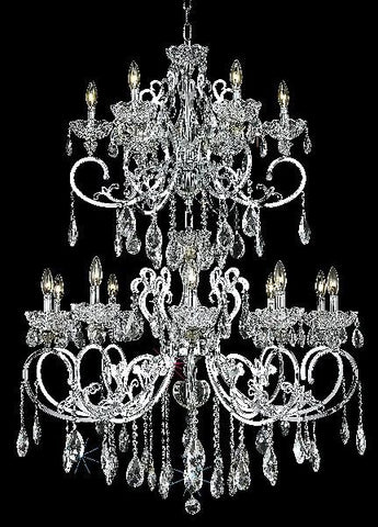 C121-2830G52C/RC By Elegant Lighting Aria Collection 16 Light Chandeliers Chrome Finish