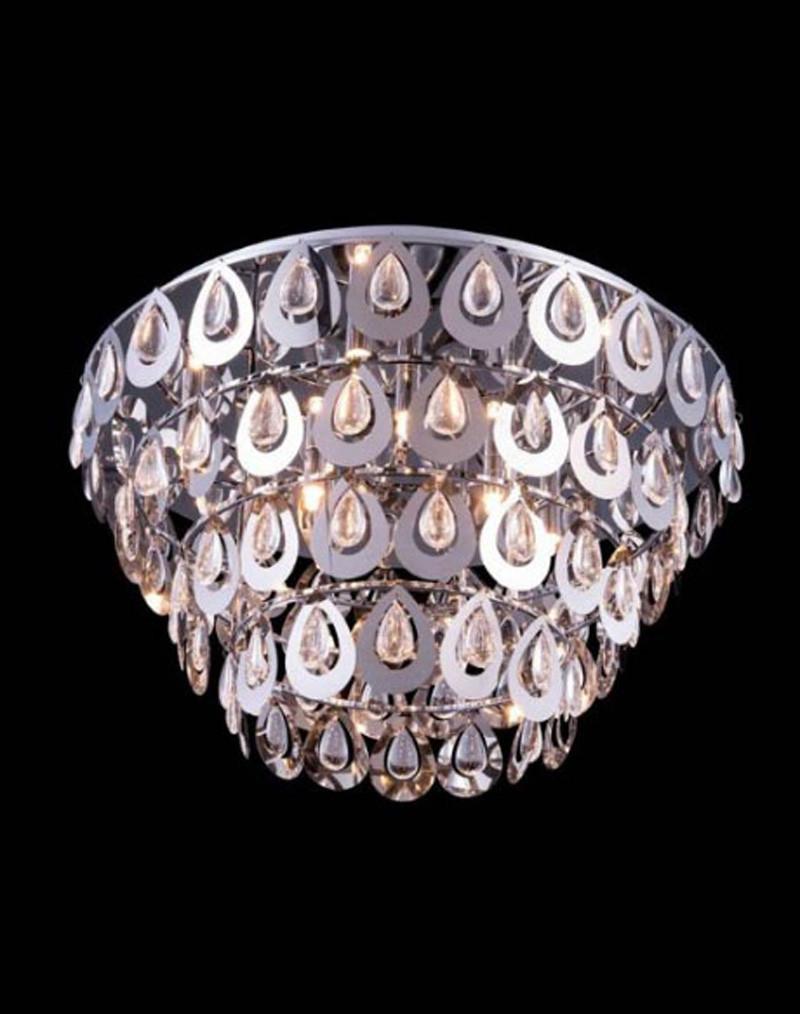 C121-2903F24C/RC By Elegant Lighting - Sophia Collection Chrome Finish 8 Lights Flush Mount