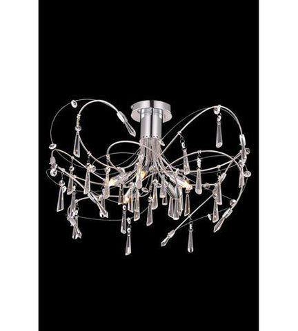 C121-3203F22C/RC By Elegant Lighting Galactic Collection 5 Light Ceiling lamp Chrome Finish