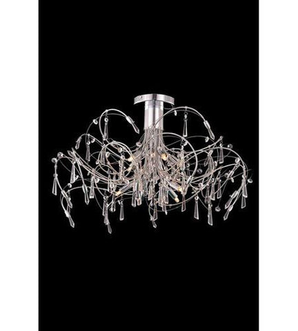 C121-3203F30C/RC By Elegant Lighting Galactic Collection 10 Light Ceiling lamp Chrome Finish