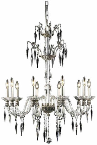 C121-5810D30PW/EC By Elegant Lighting - Grande Collection PEWTER Finish 10 Lights Foyer/Hallway