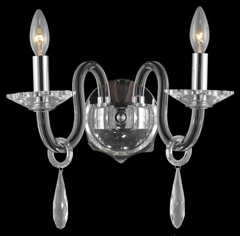 C121-6902W10B/EC By Elegant Lighting Avalon Collection 2 Light Wall Sconces Black Finish