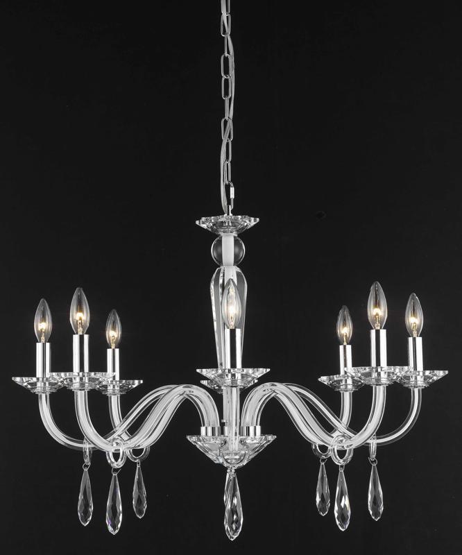 C121-6908D29WH/EC By Elegant Lighting Avalon Collection 8 Light Chandeliers White Finish