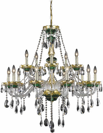 ZC121-7810G35G/EC By Regency Lighting - Alexandria Collection Gold Finish 15 Lights Foyer/Hallway