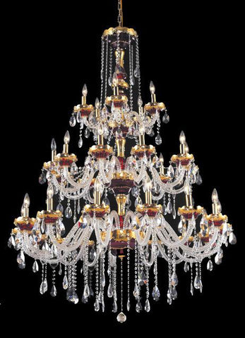 C121-7810G45G/EC By Elegant Lighting Alexandria Collection 30 Light Chandeliers Gold Finish