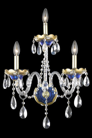 ZC121-7810W3BE/EC By Regency Lighting Alexandria Collection 3 Light Chandeliers Blue Finish