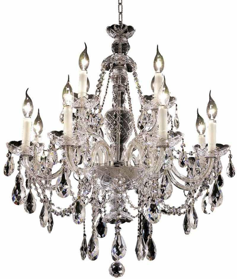 ZC121-7829D28C/EC By Regency Lighting - Alexandria Collection Chrome Finish 12 Lights Dining Room