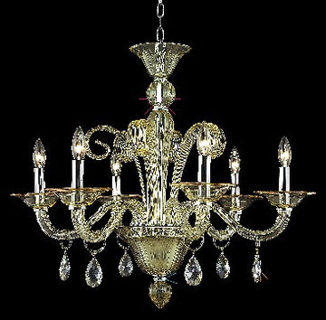 C121-7866D29YW/RC By Elegant Lighting Muse Collection 6 Light Chandeliers Yellow Finish