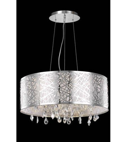 C121-7903D25C/RC By Elegant Lighting Mirage Collection 6 Light Dining Room Chrome Finish