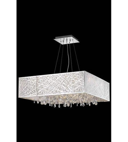 C121-7904D32C/RC By Elegant Lighting Mirage Collection 13 Light Dining Room Chrome Finish