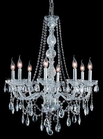 C121-7958D28C By Regency Lighting-Verona Collection Chrome Finish 8 Lights Chandelier