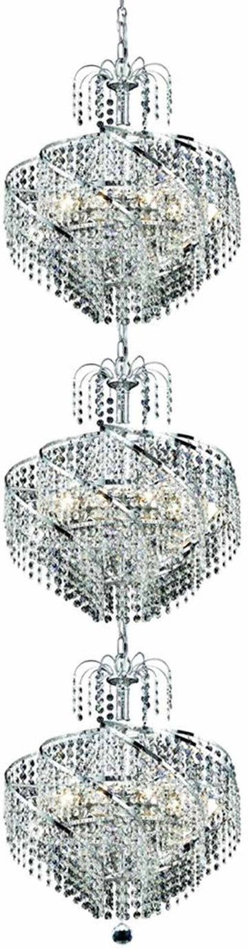 ZC121-8052G18C/EC By Regency Lighting - Spiral Collection Chrome Finish 24 Lights Foyer/Hallway