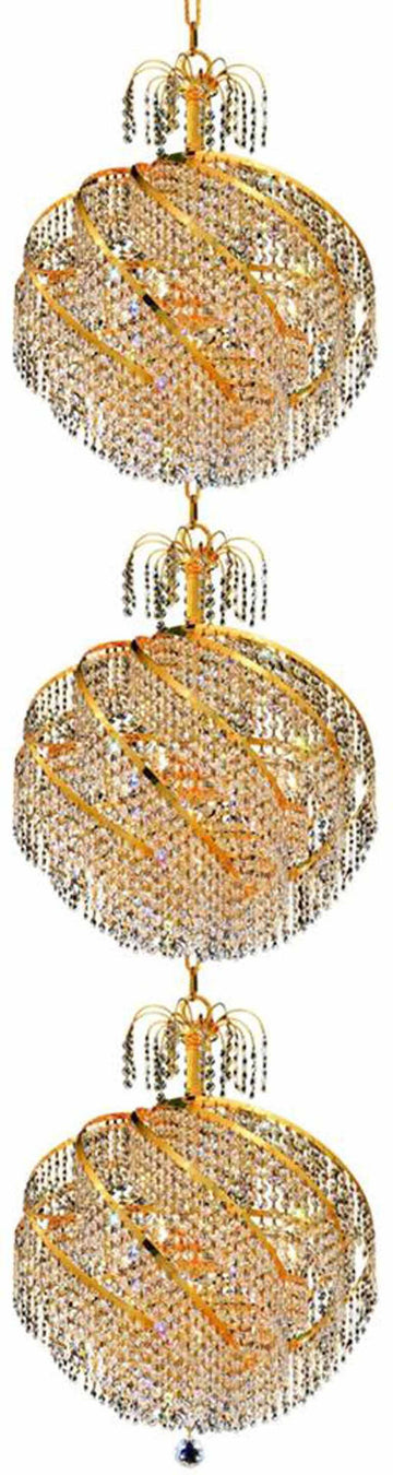ZC121-8052G22G/EC By Regency Lighting - Spiral Collection Gold Finish 30 Lights Foyer/Hallway