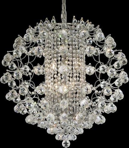 C121-8064D24C/RC By Elegant Lighting St. Ives Collection 12 Lights Chandelier Chrome Finish