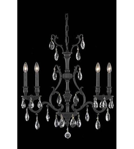 C121-8604D26DB/RC By Elegant Lighting Monarch Collection 4 Light Dining Room Dark Bronze Finish