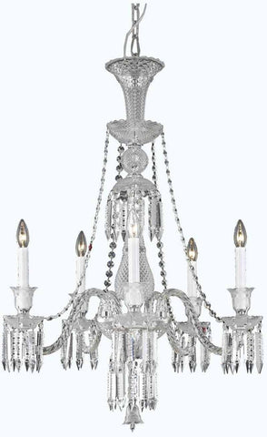 C121-8905D27C/EC By Elegant Lighting - Majestic Collection Chrome Finish 5 Lights Dining Room