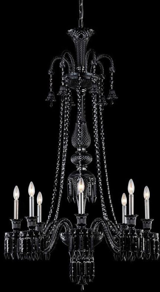 C121-8908G53B-JT/EC By Elegant Lighting - Majestic Collection Black Finish 8 Lights Foyer/Hallway