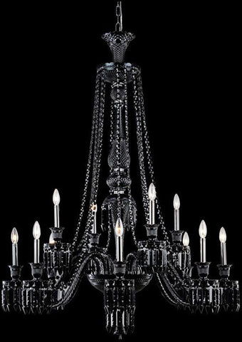 C121-8912D42B-JT/EC By Elegant Lighting - Majestic Collection Black Finish 12 Lights Foyer/Hallway