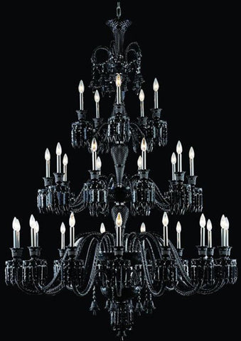 C121-8930G54B-JT/EC By Elegant Lighting - Majestic Collection Black Finish 30 Lights Foyer/Hallway