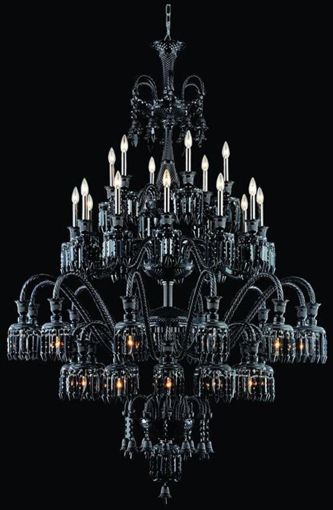 C121-8942G54B-JT/EC By Elegant Lighting - Majestic Collection Black Finish 42 Lights Foyer/Hallway