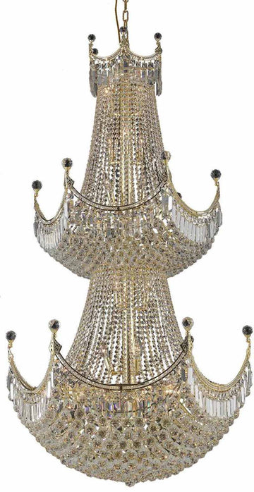 ZC121-V8949G36G/EC By Elegant Lighting - Corona Collection Gold Finish 36 Lights Foyer/Hallway