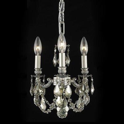 C121-9103D10DB/EC By Elegant Lighting Lillie Collection 3 Lights Chandelier Dark Bronze Finish