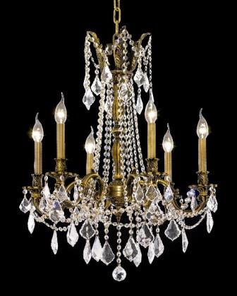 C121-9206D23AB By Regency Lighting-Rosalia Collection Antique Bronze Finish 6 Lights Chandelier