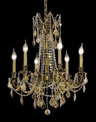 C121-9206D23AB-GT By Regency Lighting-Rosalia Collection Antique Bronze Finish 6 Lights Chandelier