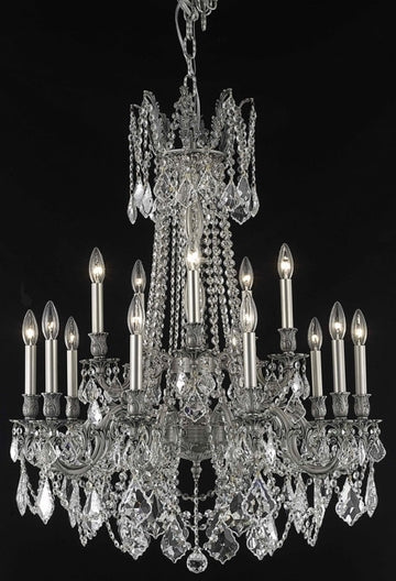 ZC121-9215D28PW/EC By Regency Lighting Rosalia Collection 15 Light Chandeliers Pewter Finish