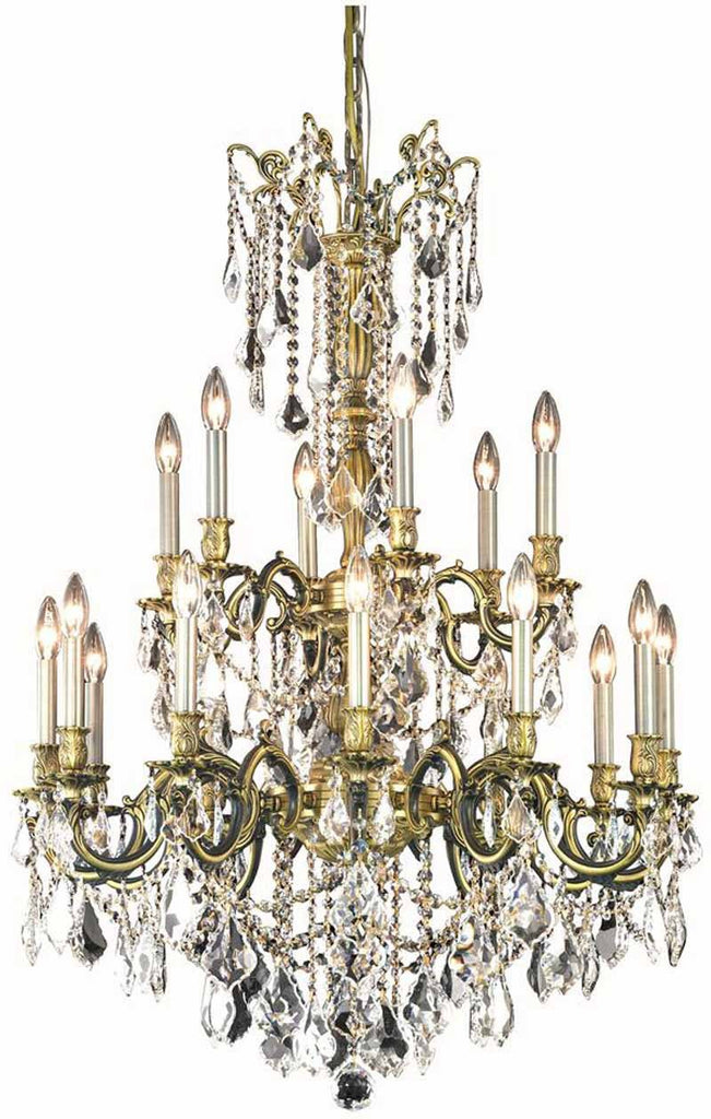 C121-9218D32AB/RC By Elegant Lighting Rosalia Collection 18 Light Dining Room Antique Bronze Finish