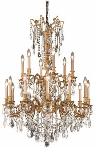 C121-9218D32FG/EC By Elegant Lighting - Rosalia Collection French Gold Finish 18 Lights Dining Room