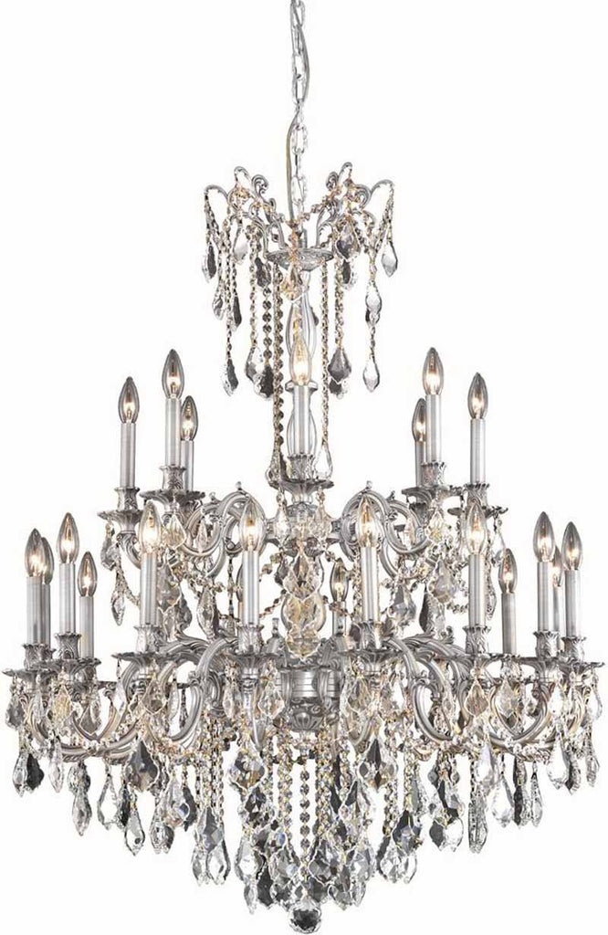 C121-9224G36PW/RC By Elegant Lighting Rosalia Collection 24 Light Foyer/Hallway Pewter Finish