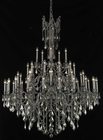 C121-9245G54PW-GT/RC By Elegant Lighting Rosalia Collection 45 Light Chandeliers Pewter Finish