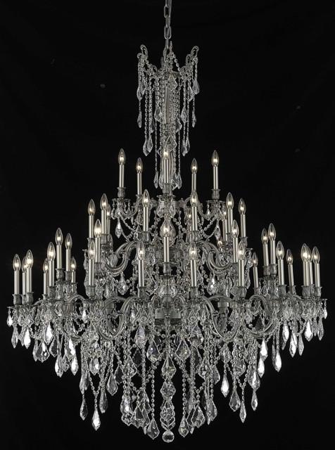 ZC121-9245G54PW/EC By Regency Lighting Rosalia Collection 45 Light Chandeliers Pewter Finish