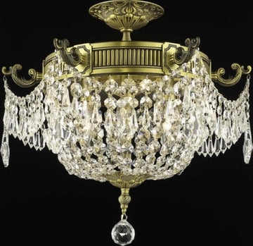 C121-9306F18AB/RC By Elegant Lighting Esperanza Collection 6 Lights Flush Mount Antique Bronze Finish