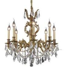 C121-9408D24FG/RC By Elegant Lighting Marseille Collection 8 Lights Chandelier French Gold Finish