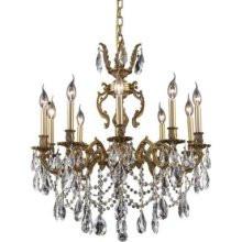 C121-9410D28FG/RC By Elegant Lighting Marseille Collection 10 Lights Chandelier French Gold Finish