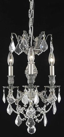 ZC121-9503D13PW/EC By Regency Lighting Marseille Collection 3 Light Chandeliers Pewter Finish