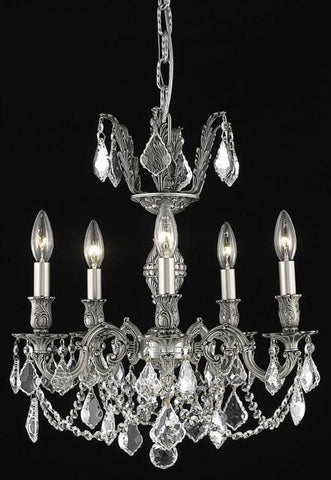 ZC121-9505D18PW/EC By Regency Lighting Marseille Collection 5 Light Chandeliers Pewter Finish