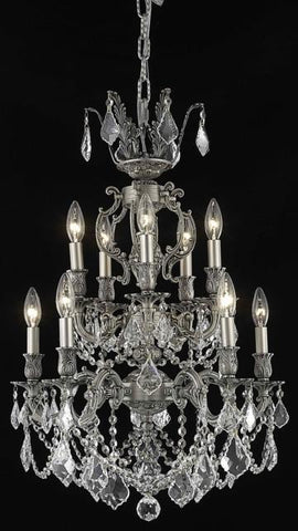 ZC121-9510D21PW/EC By Regency Lighting Marseille Collection 10 Light Chandeliers Pewter Finish