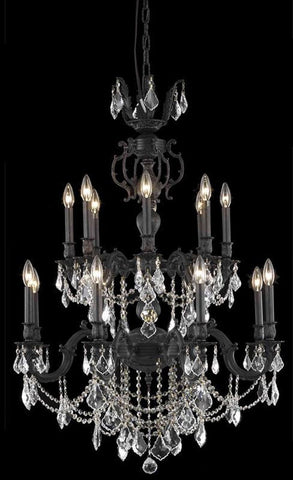 C121-9516D32DB/EC By Elegant Lighting - Marseille Collection Dark Bronze Finish 16 Lights Dining Room