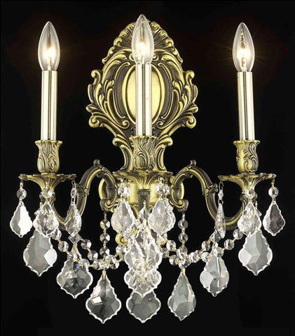 ZC121-9603W14AB/EC By Regency Lighting Monarch Collection 3 Light Wall Sconces Antique Bronze Finish