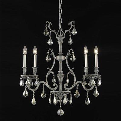 C121-9604D26DB-GS/RC By Elegant Lighting Monarch Collection 4 Lights Chandelier Dark Bronze Finish