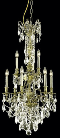 C121-9609D21AB-GS/RC By Elegant Lighting Monarch Collection 9 Light Chandeliers Antique Bronze Finish