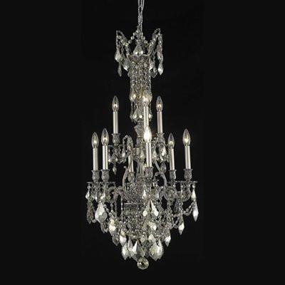 C121-9609D21DB-GS/RC By Elegant Lighting Monarch Collection 9 Lights Chandelier Dark Bronze Finish