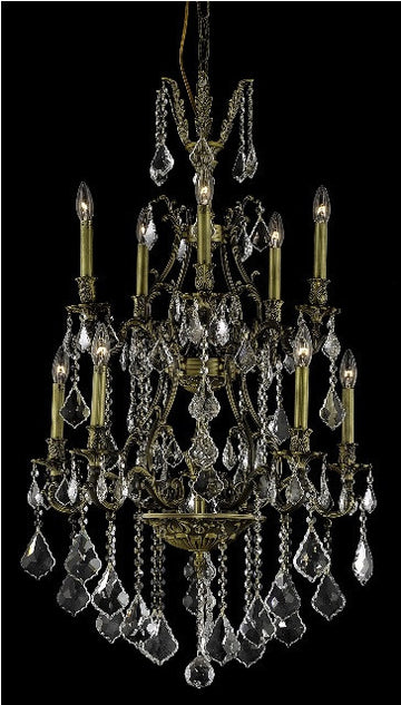 C121-9610D26AB/RC By Elegant Lighting Monarch Collection 10 Light Chandeliers Antique Bronze Finish