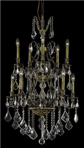 C121-9610D26AB/RC By Elegant Lighting Monarch Collection 10 Light Chandeliers Antique Bronze Finish