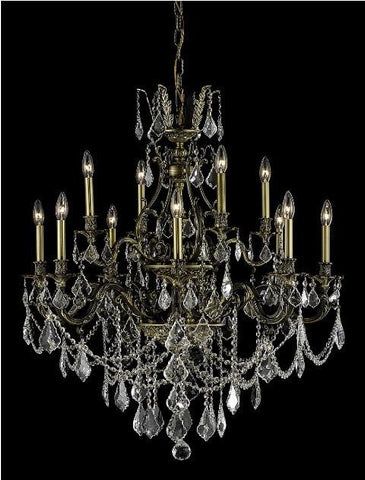 ZC121-9612D35AB/EC By Regency Lighting Monarch Collection 12 Light Chandeliers Antique Bronze Finish