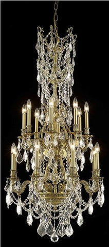 C121-9616D27FG/RC By Elegant Lighting Monarch Collection 16 Light Chandeliers French Gold Finish